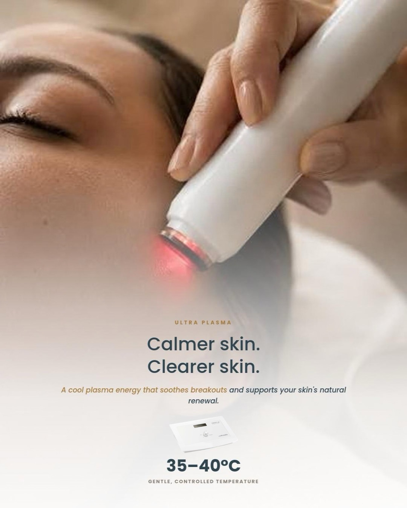 Precision, built into every session. ⚡

Ultra Plasma isn’t one-size-fits-all. With adjustable intensity and two interchangeable handpieces, each session is tailored — whether we’re targeting a small area or covering more ground.

Atmospheric cold plasma, delivered at a gentle 35–40°C. No heat damage, no downtime — just controlled energy that calms the skin, evens tone, and preps it to absorb up to 80% more of what comes next.

Small tool. Big precision.

#Cryoskin #UltraPlasma #ColdPlasma #SkincareTechnology #ClearSkin AestheticDevice