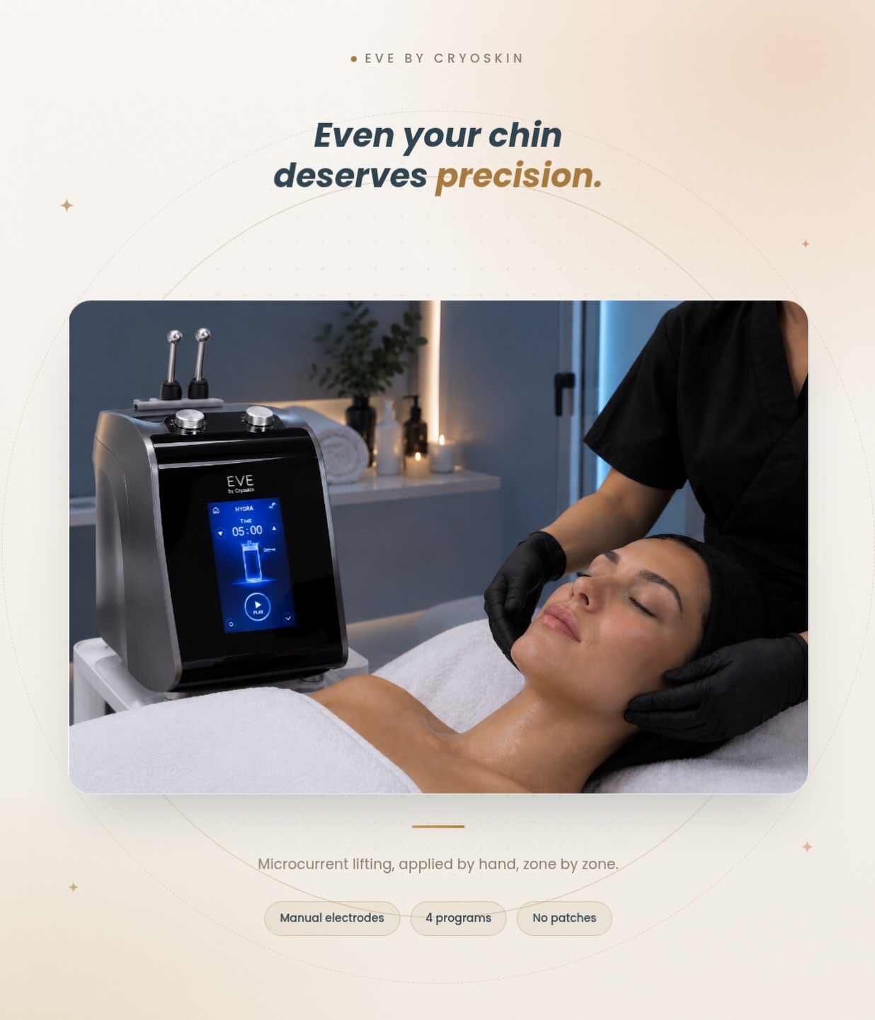 Meet NEW EVE by Cryoskin - hydra-dermabrasion, microcurrent and cryotherapy combined in one session, so your skin gets cleansed, lifted and cooled without you lifting a finger.

🔹 Hydra-dermabrasion for deep, gentle cleansing
🔹 Manual microcurrent electrodes for a natural lift, zone by zone
🔹 No patches, no downtime — just results

Ask your clinic if EVE is part of their menu. 📩

#EVEbyCryoskin #Cryoskin #HydraFacial #Microcurrent #facialtreatment